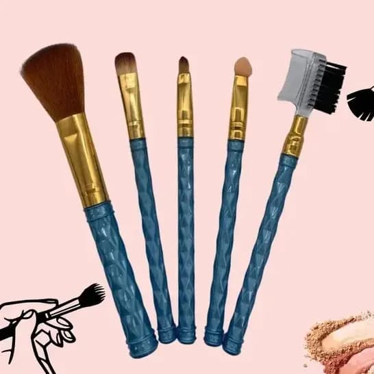 Kit 5 Pincéis de Maquiagem Conjunto Sweet Girl Beauty Brush Make Profissional Macias