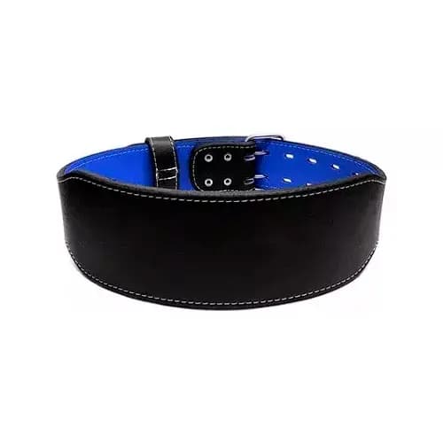 Cinturão De Couro Preto E Azul - Musculação E Powerlifting