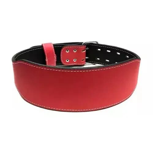 Cinturão De Couro Vermelho E Preto - Musculação Powerlifting