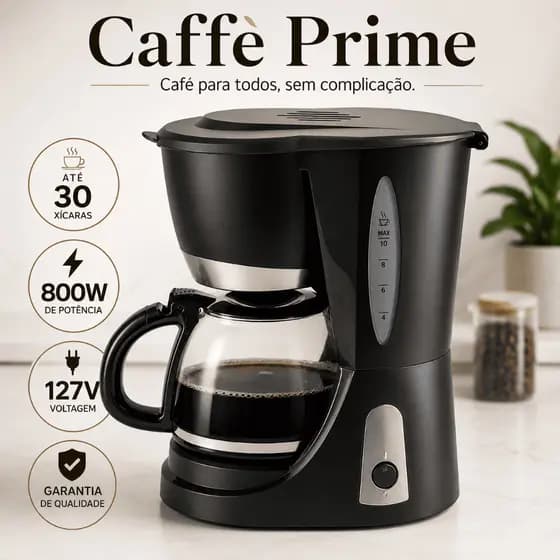 Cafeteira Automatica Capacidade 30 Xicaras Volume Grande Design Moderno 127v Preta