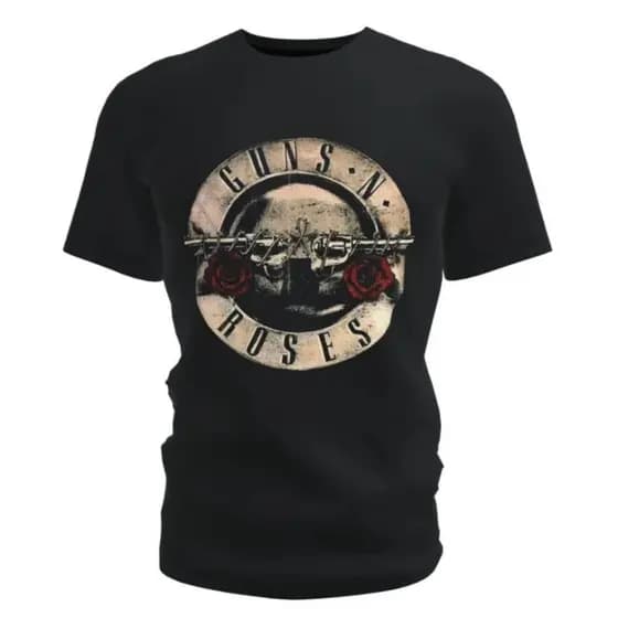 Camiseta Guns N' Roses Rock Band Estampa Vintage Unissex, Camisa Guns N' Roses Rock Estampa Vintage