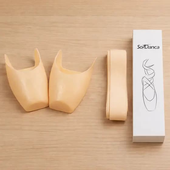 Ponteira de Silicone Quadrada + Fina elástica Ballet Só Dança