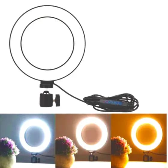 Iluminador Com Tripé Ring Light 6 polegadas 16cm de Mesa Suporte Lampada Para Youtuber Tik Tok Luz Profissional Original Pronta Entrega Ringlight