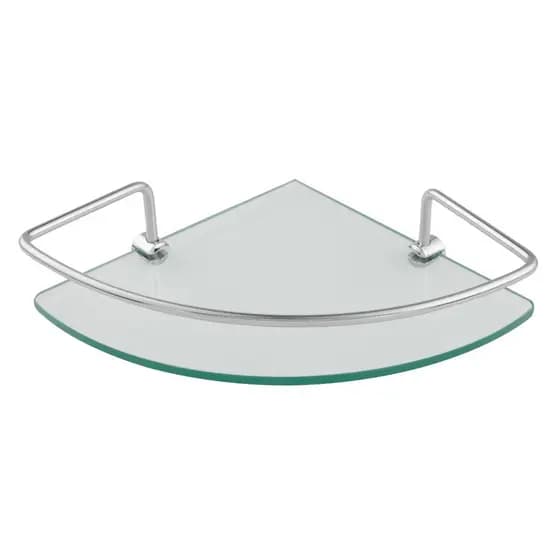 Porta Shampoo De Canto Com Vidro Incolor Para Banheiro, Lavabo e Suíte Organizador De Box Cód 1003