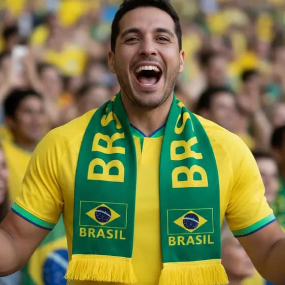 Faixa do Brasil em Cetim Amarelo com Verde para Torcida Estilo Copa do Mundo Futebol Cachecol