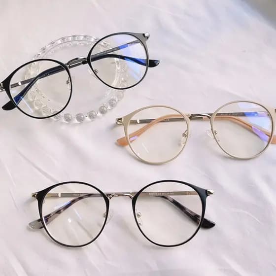 Armação de óculos para Grau Metal Redondo Retro Unissex + Estojo + Flanela 1123