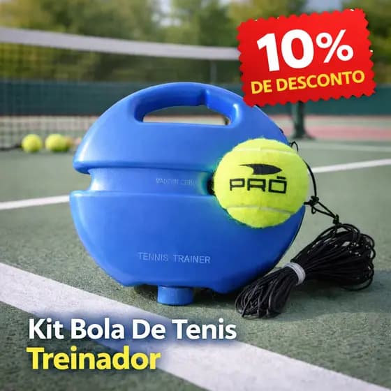 Kit Bola De Tênis Treinador Para Treino Individual Ao Ar Livre Com Base E Corda Elástica Portátil