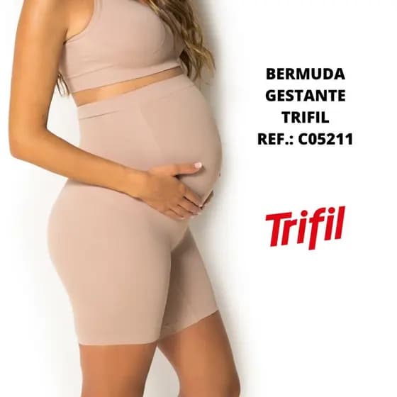 Short Bermuda Cintura Alta Original Trifil Maternidade Para Gestante Gravida Sem Costura 5211