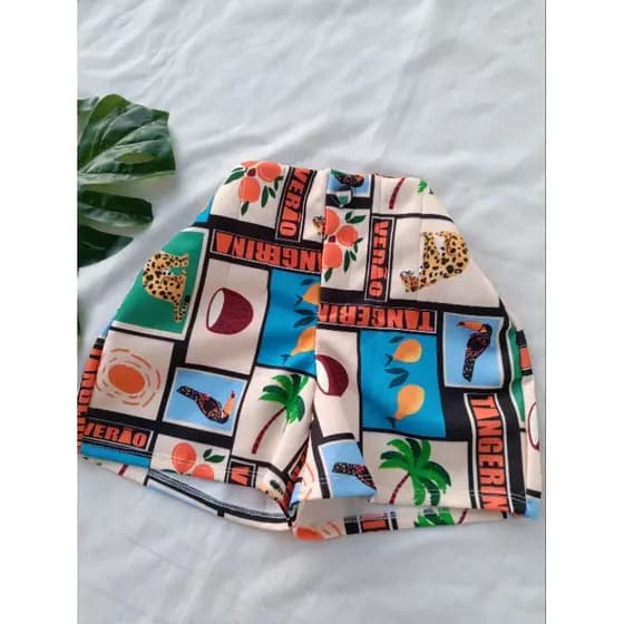 Shorts Curto Feminino Inspiração Estampado