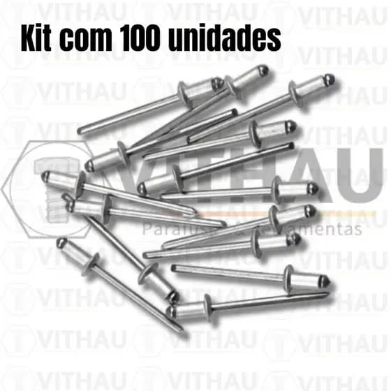 Kit 100 rebites pop aluminio - várias medidas