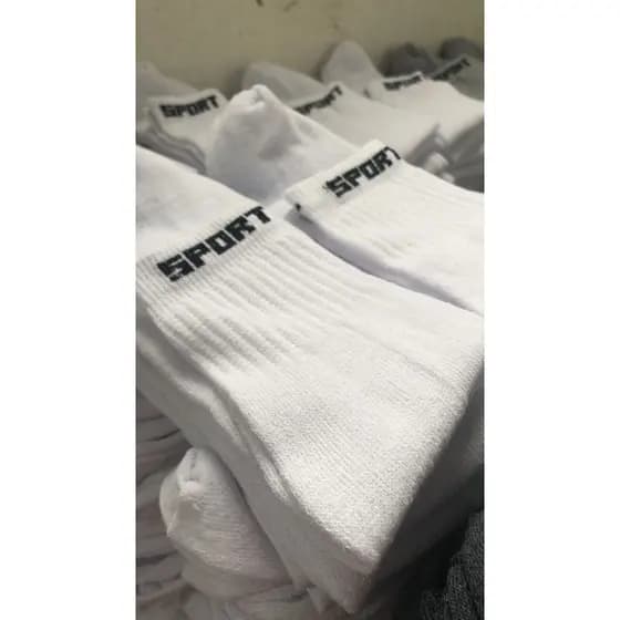 Kit 12 Pares de Meias SPORT Algodão Grosso Cano Longo Promo