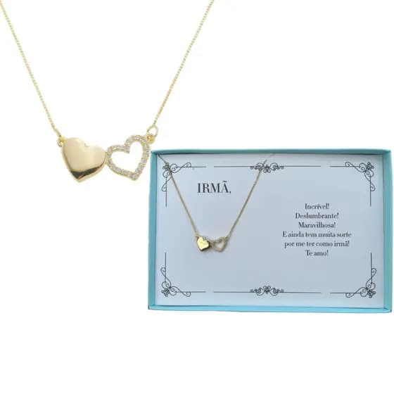 Colar Feminino Folheado Ouro 18k Irmãs Aniversário Presente