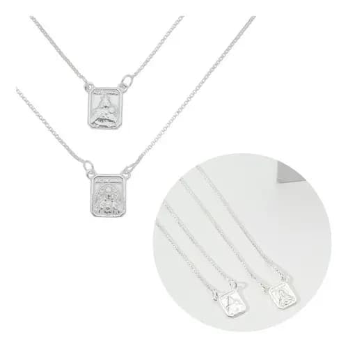 Escapulário Prata 925 Com Medalha Coração De Jesus Religioso 04-108