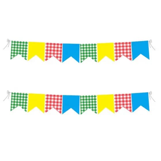 BANDEIRINHAS QUADRICULADA FESTA JUNINA CORDÃO 3M - HF84708 E HF89805