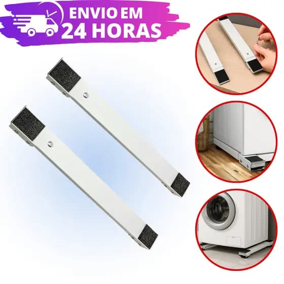 Suporte De Alumínio Para Geladeira Fogão E Máquina De Lavar C/ Rodinha Base Carrinho