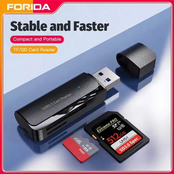 Leitor de cartão dois em um USB3.0 cartão de memória SD/TF multifuncional computador Notebook leitor de cartão pronto es