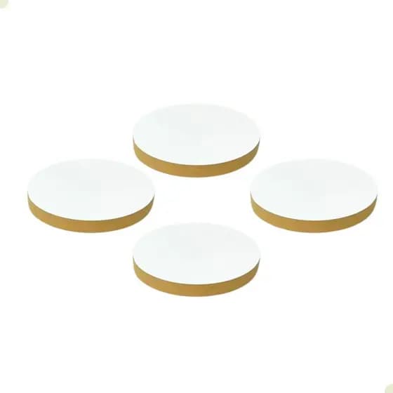 Kit 4 Descansos de Panela em MDF 18cm Proteção Térmica Utensílios de Cozinha Organização de Mesa