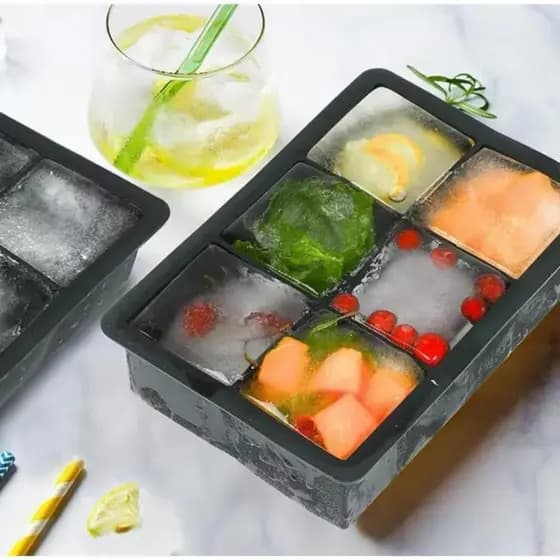 Forma De Silicone Gelo Cubo Grande 4,5cm Para Drinks Bebidas Coquetel