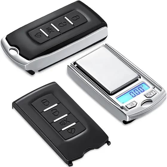Mini Balança Digital Eletronica Camuflada - Aparencia Controle Remoto Chaveiro Alarme de Carro 0.01/200g Joias