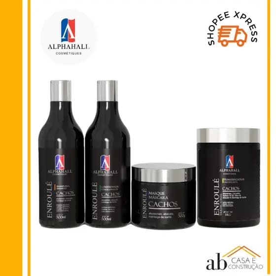 Kit Enroulé Umidificante Shampoo Condicionador Mascara de Hidratação Creme de Pentear Alphahall