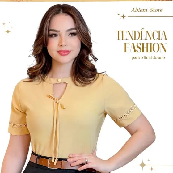 Blusa Social Feminina Manga Curta Crepinho Fashion Moda Evangélica Casual Elegante Gola Redonda