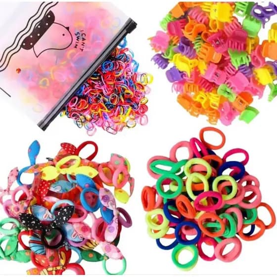 kit 150 Unidades de Xuxinha Elástico Rabico Mini Piranha Xuxinha de Meia Com Lacinho