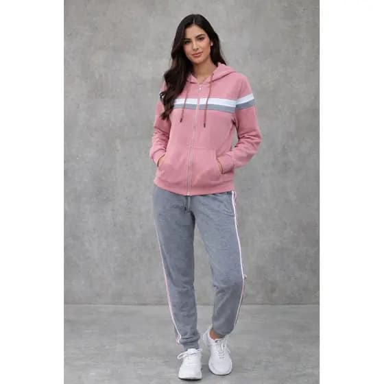 conjunto de moletom feminino forrado com pelos de carneiro