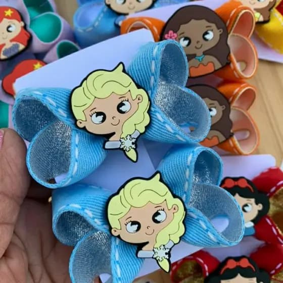 Parzinho de Laço Princesa Infantil no Bico de Pato Laço Boutique Menina Laço Branca De Neve