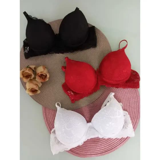 Kit de 3 sutia de renda com bojo luxo Premium