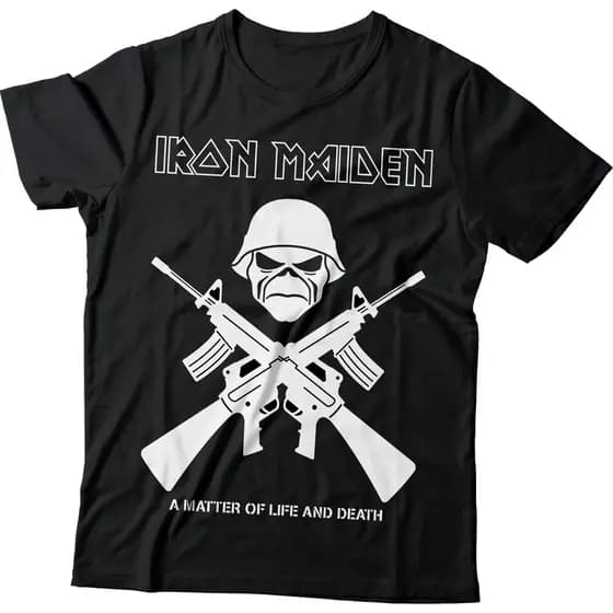 Camiseta Iron Maiden Life And Death Banda De Rock Heavy