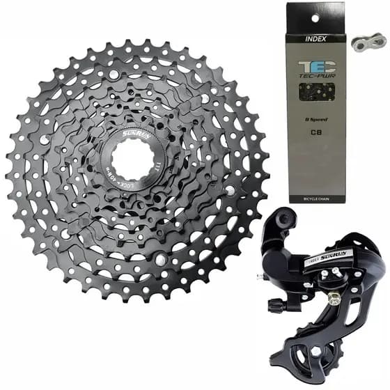 Kit Grupo 24v Cassete 11 40 Câmbio 8v K7 40d Corrente Bike Promoção