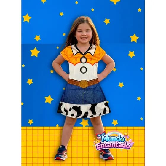 Fantasia Jessie Toy Story Menina infantil Vestido Herói Feminino Infantil Barato