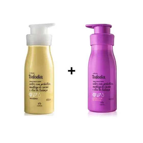 Kit Natura Hidratante Corporal Ameixa e Flor de Baunilha+ Macadâmia Tododia 400ml Cada