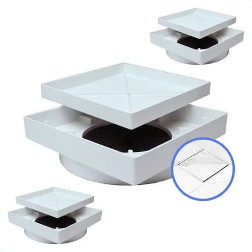 Kit 3 Ralo Oculto 10x10 Branco Seca Piso Porcelanato Inteligente