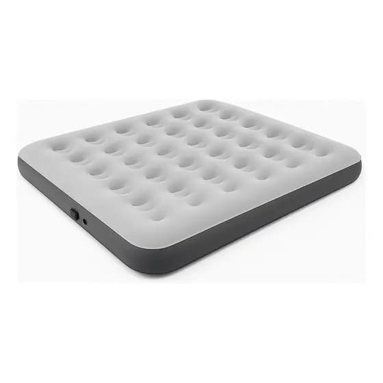 Colchão Ar Inflavel Grande Casal 300kg Resistente Aveludado Cinza