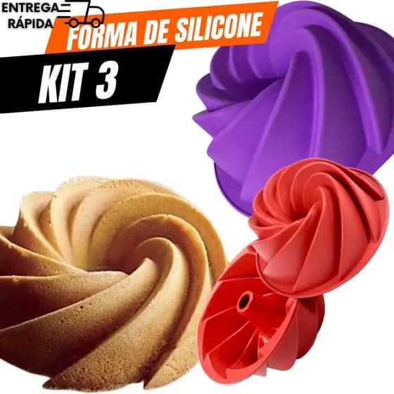 Forma Assadeira Silicone Para Bolo Torta Mousse Pudim