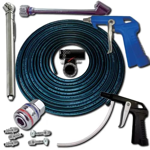 Kit Mangueira Compressor De Ar 1/4 15m Com Bico Encher Pneu Hdfl