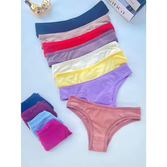 Kit 10 ou 5 calcinhas 100 algodão cintura alta antialérgicas para o dia a dia tanga cós alto