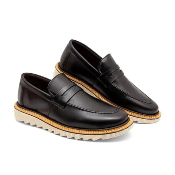 Mocassim Sapato Oxford Loafer Derby Casual Social Masculino Solado Tratorado Calce Fácil