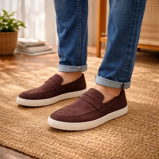Mocassim Masculino Derby Loafer Camurça Estilo Casual Urbano Confortável