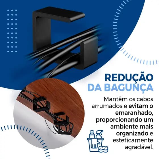 Kit Organizador de Fios - suporte de mesa - Organizador de cabos de mesa