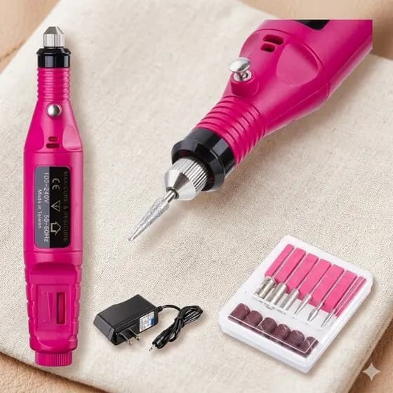 Lixadeira De Unha Lixa Motor Unhas Elétrica Profissional Bivolt Rosa