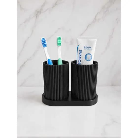 PORTA ESCOVA DE DENTE DUPLO MODERNO SUPORTE PARA ESCOVAS DE DENTE DUPLO MODERNO