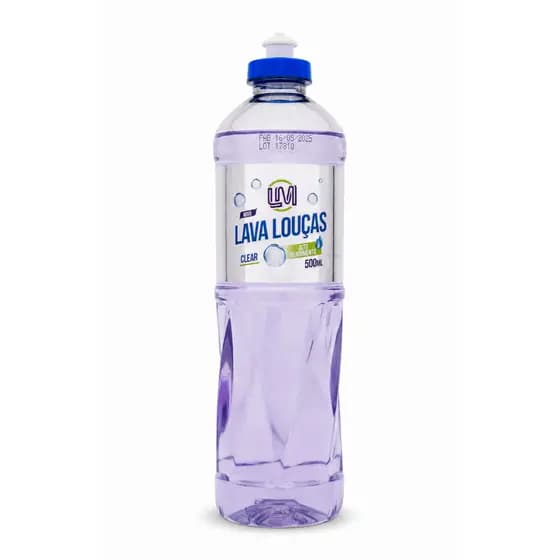 Detergente Lava Louças Clear LM 500ml Desengordurante Alto Rendimento
