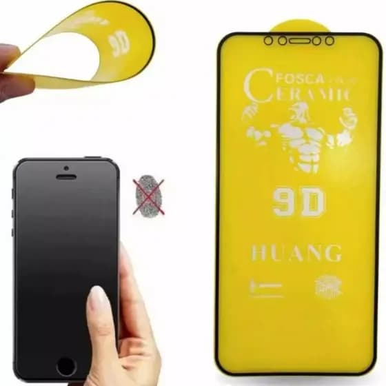 Película IPhone Fosca Cerâmica Flexível 3D 9D iPhone 11 12 13 14 15 15 Pro Max 7 8 SE X XS XR