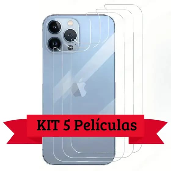 KIT 3 Película Cerâmica Traseira Flexível 3D/9D Compativel com iPhone 16 15 7 8 X XR 11 12 13 14 Pro