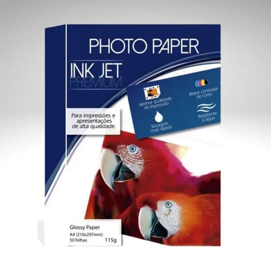 Papel Fotográfico Brilhante A4 - 180gr - 50 Folhas