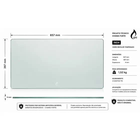 657x397 Vidro Interno Electrolux Forno Maior Fogão