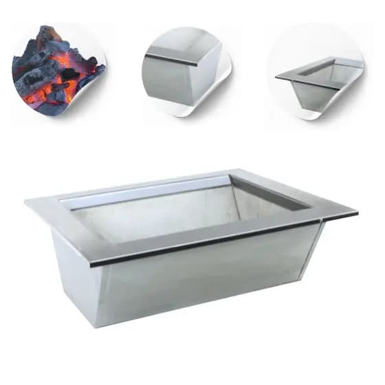 Braseiro Carvão Churrasqueira Borda Inox Refratário 60x50cm