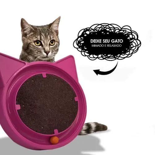 Arranhador Interativo Gatinho Bolinha Antiestresse Brinquedo Rosa